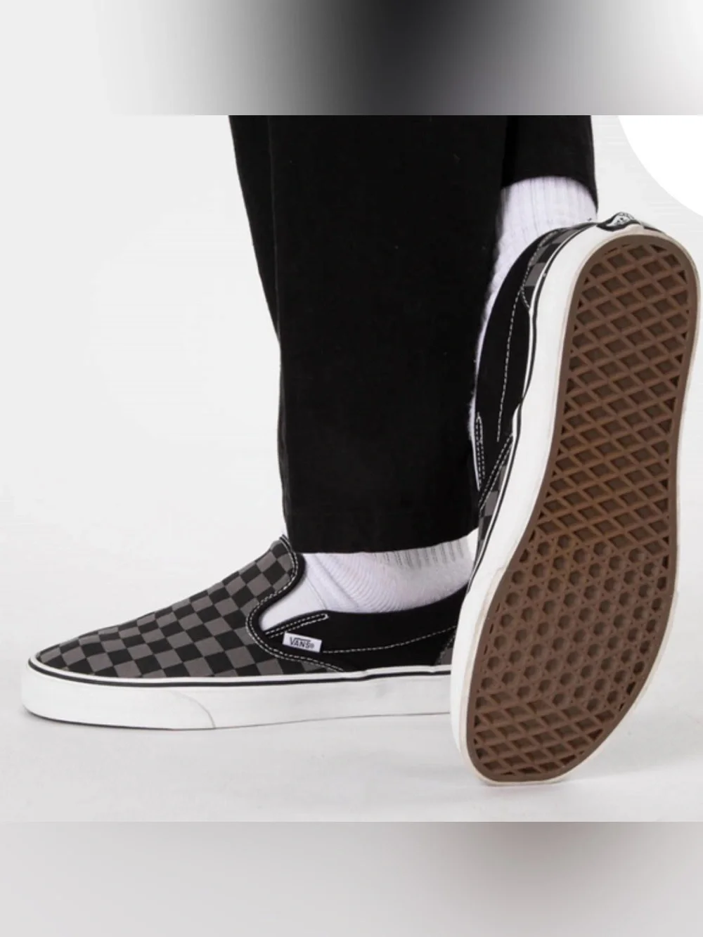 Vans Slip-On Checkerboard Gray/Black Skate Shoe - Unisex - Men’s 8 Women’s 7 NWT
